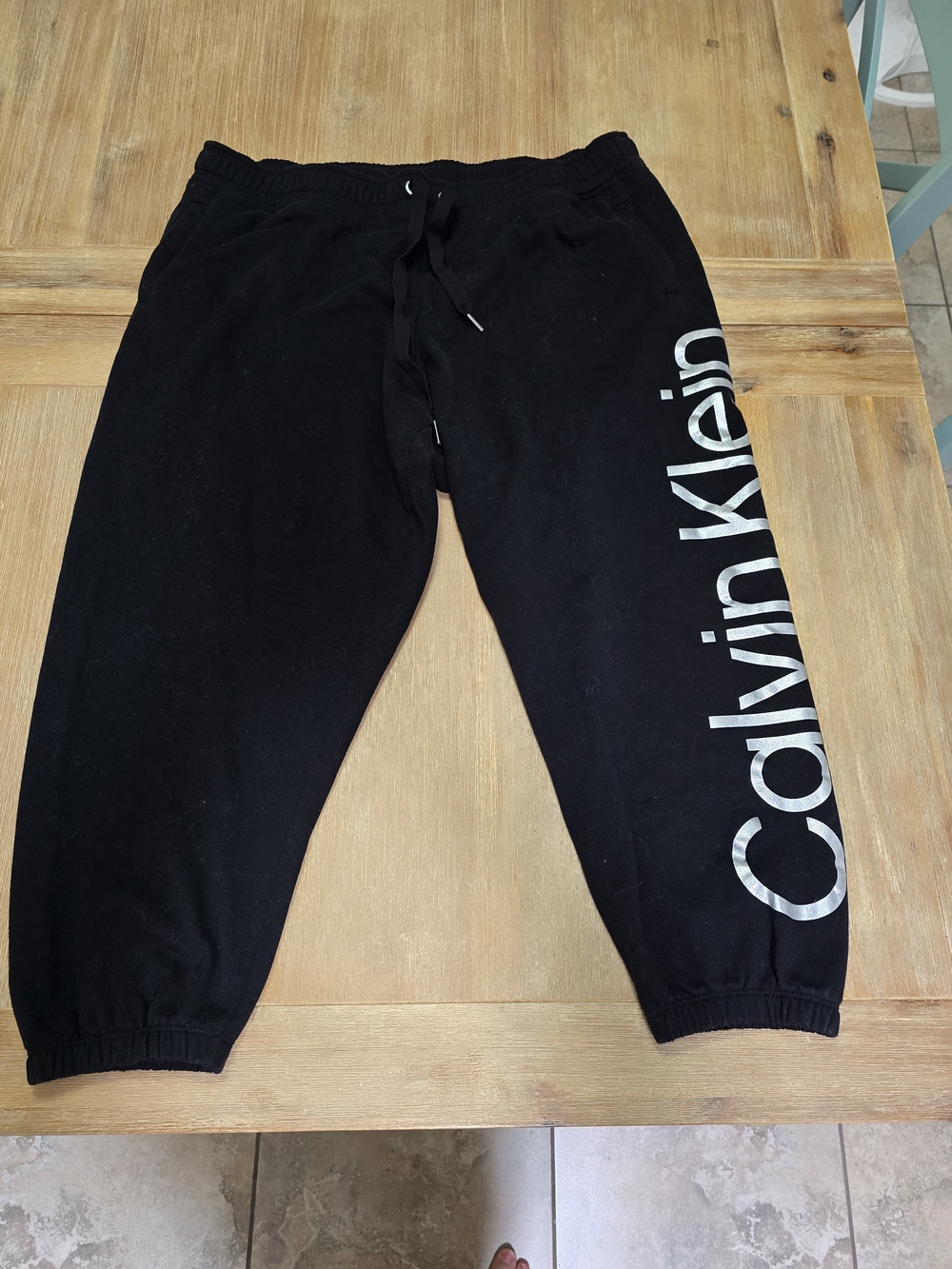 Calvin Klein Black Jogger Sweatpants with Side Logo